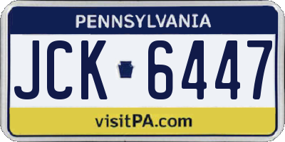 PA license plate JCK6447