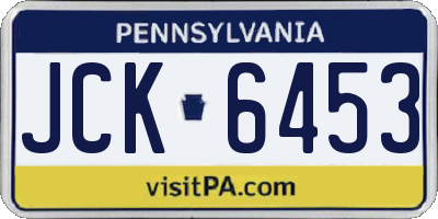 PA license plate JCK6453