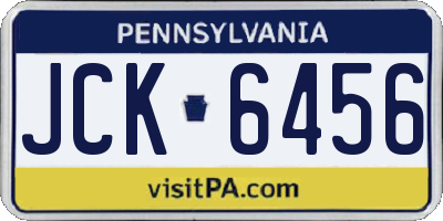 PA license plate JCK6456