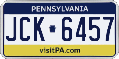 PA license plate JCK6457