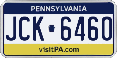 PA license plate JCK6460