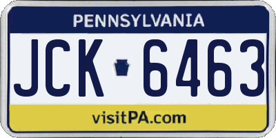 PA license plate JCK6463