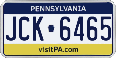 PA license plate JCK6465