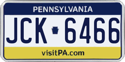 PA license plate JCK6466