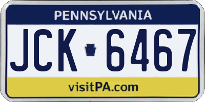 PA license plate JCK6467