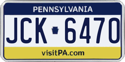 PA license plate JCK6470