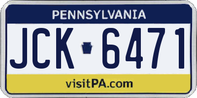 PA license plate JCK6471