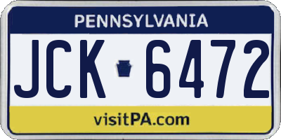 PA license plate JCK6472