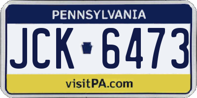 PA license plate JCK6473