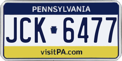 PA license plate JCK6477