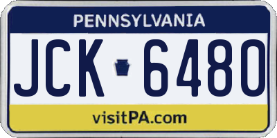 PA license plate JCK6480