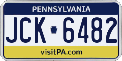 PA license plate JCK6482