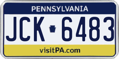 PA license plate JCK6483