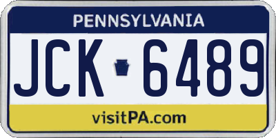 PA license plate JCK6489