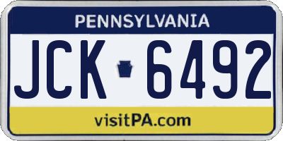 PA license plate JCK6492