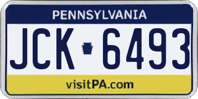 PA license plate JCK6493