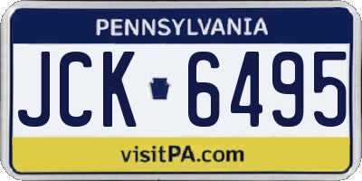 PA license plate JCK6495
