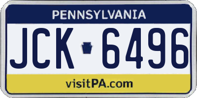 PA license plate JCK6496