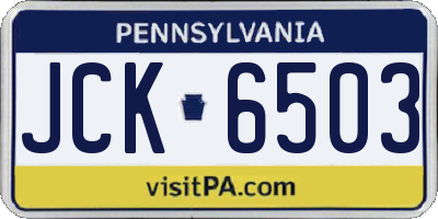 PA license plate JCK6503