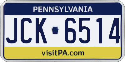 PA license plate JCK6514