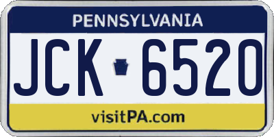 PA license plate JCK6520