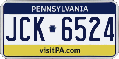 PA license plate JCK6524