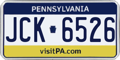 PA license plate JCK6526