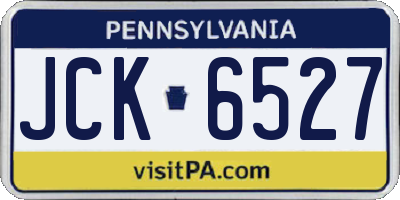 PA license plate JCK6527