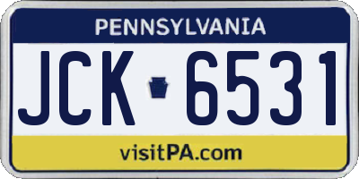 PA license plate JCK6531