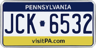 PA license plate JCK6532