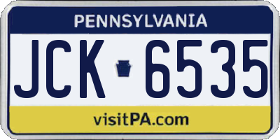 PA license plate JCK6535