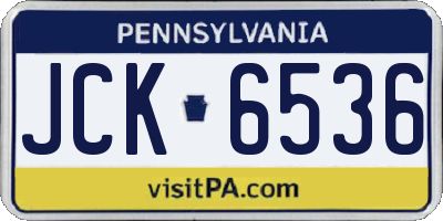 PA license plate JCK6536