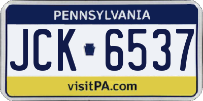 PA license plate JCK6537