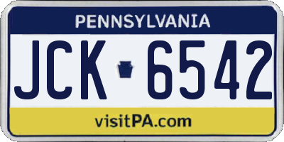PA license plate JCK6542