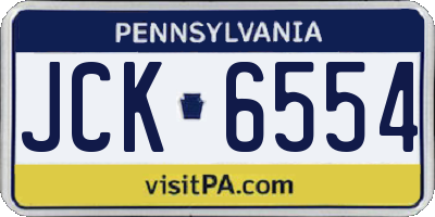 PA license plate JCK6554