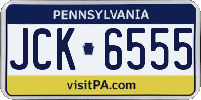 PA license plate JCK6555