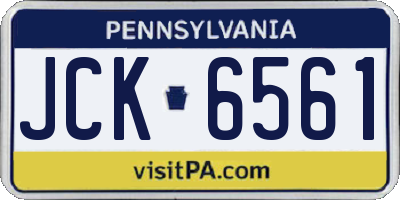 PA license plate JCK6561