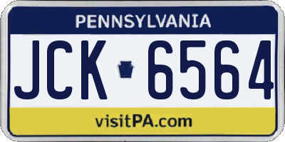 PA license plate JCK6564