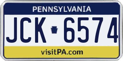 PA license plate JCK6574