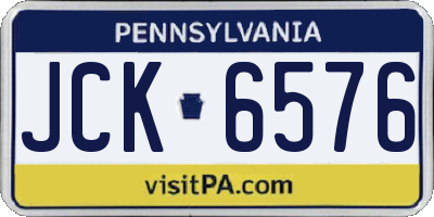 PA license plate JCK6576