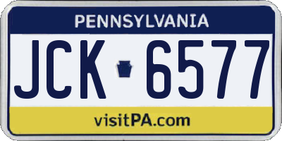 PA license plate JCK6577