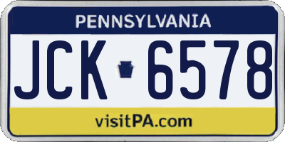 PA license plate JCK6578
