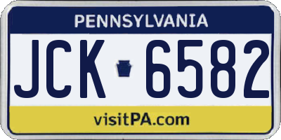 PA license plate JCK6582
