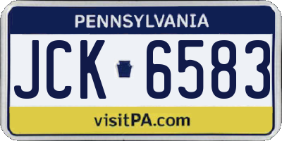 PA license plate JCK6583