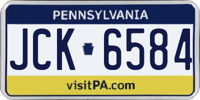 PA license plate JCK6584