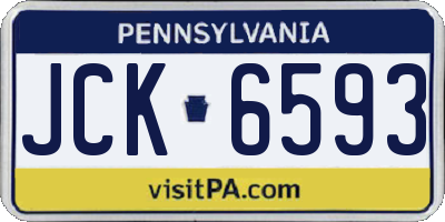 PA license plate JCK6593