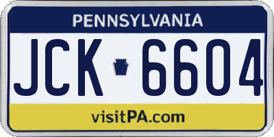PA license plate JCK6604