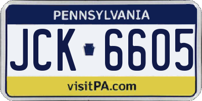 PA license plate JCK6605