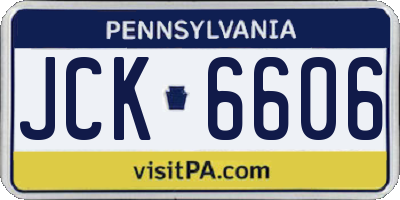 PA license plate JCK6606