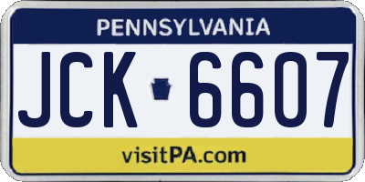 PA license plate JCK6607